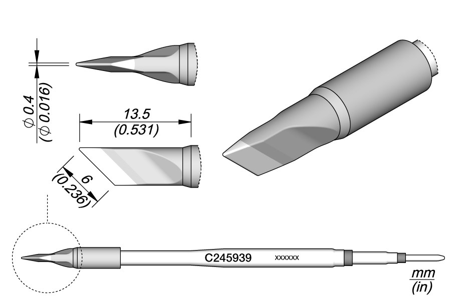 C245939 - Knife Cartridge 6 x 0.4